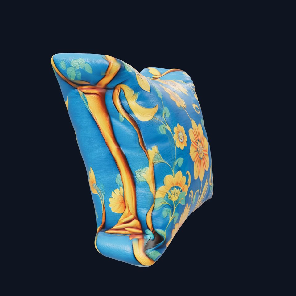 Floral Cushion D Model Pack for Interior Design